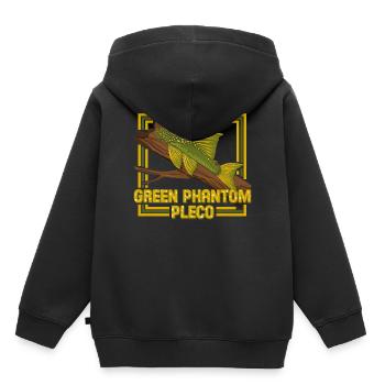 Green Phantom Pleco Wels L200 Aquarium Poisson d’ornement - Sweat Premium à capuche enfant bio - noir - Dos - AI Model Kid Male (0cm)