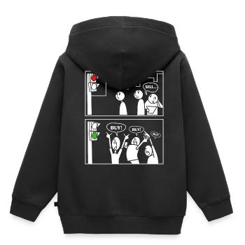Actions boursières bourse de négociation trading trader day trader - Sweat Premium à capuche enfant bio - noir - Dos - AI Model Kid Male (0cm)