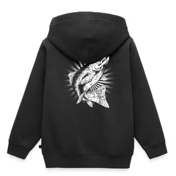 Truite - Sweat Premium à capuche enfant bio - noir - Dos - AI Model Kid Male (0cm)