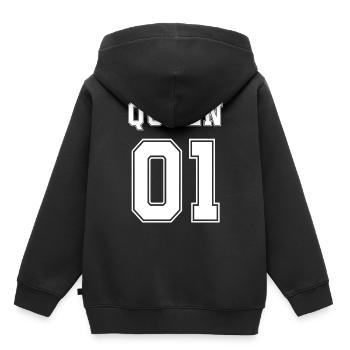 famille assorti, Family King Queen Prince Princess - Sweat Premium à capuche enfant bio - noir - Dos - AI Model Kid Male (0cm)