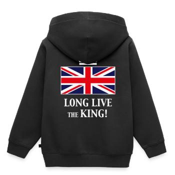 Long Live The King! (England / Great Britain / 3C) - Kinder Premium Organic Hoodie - Schwarz - Hinten - AI Model Kid Male (0cm)