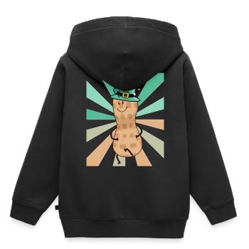 Erdnuss Nuss Neujahr Glückwunsch Präsentieren Nuss - Kinder Premium Organic Hoodie - Schwarz - Hinten - AI Model Kid Male (0cm)