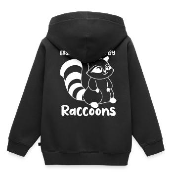 Un dicton ironique : distrait par les ratons - Sweat Premium à capuche enfant bio - noir - Dos - AI Model Kid Male (0cm)