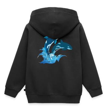 Wal Meeresbewohner Schwertwal Orca - Kinder Premium Organic Hoodie - Schwarz - Hinten - AI Model Kid Male (0cm)