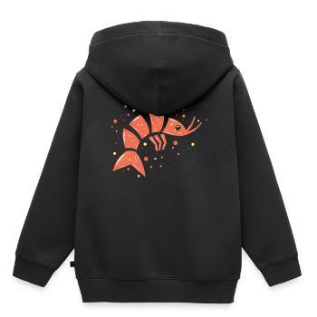 Crevettes fruits de mer Animaux de mer Crevettes - Sweat Premium à capuche enfant bio - noir - Dos - AI Model Kid Male (0cm)