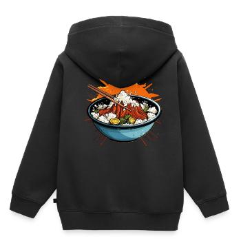 Asian Ramen Bowl with Chopsticks - Kids Premium Organic Hoodie - black - Back - AI Model Kid Male (0cm)