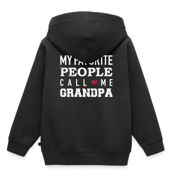 Papy - Sweat Premium à capuche enfant bio - noir - Dos - AI Model Kid Male (0cm)