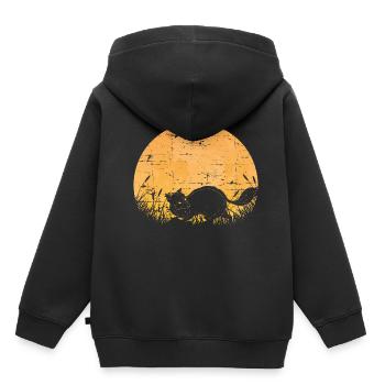 Ratons laveurs cadeau raton laveur - Sweat Premium à capuche enfant bio - noir - Dos - AI Model Kid Male (0cm)