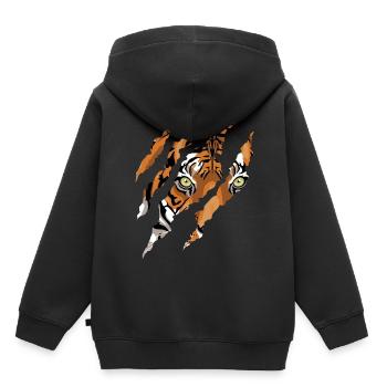 Tiger Krallen - Kinder Premium Organic Hoodie - Schwarz - Hinten - AI Model Kid Male (0cm)