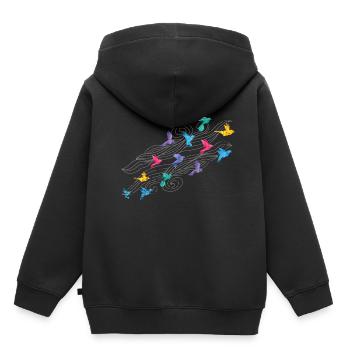 Plis en papier grue cadeau japon origami - Sweat Premium à capuche enfant bio - noir - Dos - AI Model Kid Male (0cm)