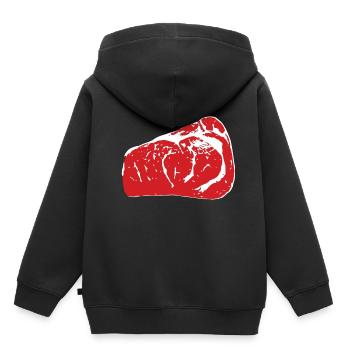 steak juteux - Sweat Premium à capuche enfant bio - noir - Dos - AI Model Kid Male (0cm)