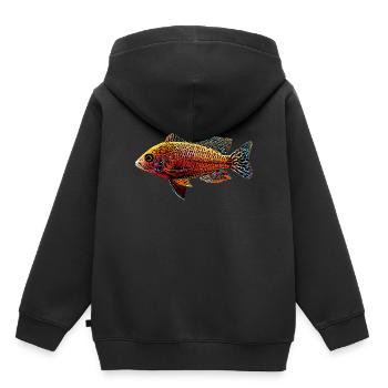Aulonocara Aquarium Cichlide Buntbarsch Malawisee - Kinder Premium Organic Hoodie - Schwarz - Hinten - AI Model Kid Male (0cm)