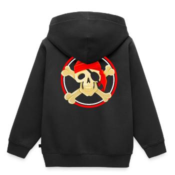 Pirates crâne de mort corsaire pirates osseux - Sweat Premium à capuche enfant bio - noir - Dos - AI Model Kid Male (0cm)