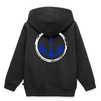Anker Nautik Seefahrer Pier Meer Maritim - Kinder Premium Organic Hoodie - Schwarz - Hinten - AI Model Kid Male (0cm)