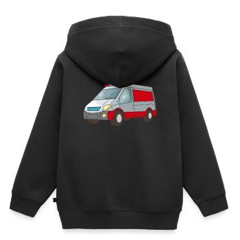 Ambulance Ambulance Ambulance ambulanciers ambulanciers ambulanciers - Sweat Premium à capuche enfant bio - noir - Dos - AI Model Kid Male (0cm)