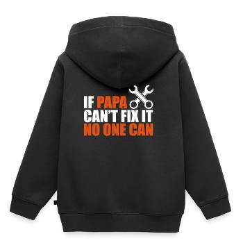 If papa cant fix it no one can - vatertag - Kinder Premium Organic Hoodie - Schwarz - Hinten - AI Model Kid Male (0cm)