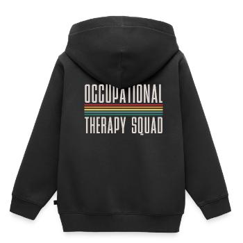 Ergothérapie pratique cadeau ergothérapeute - Sweat Premium à capuche enfant bio - noir - Dos - AI Model Kid Male (0cm)