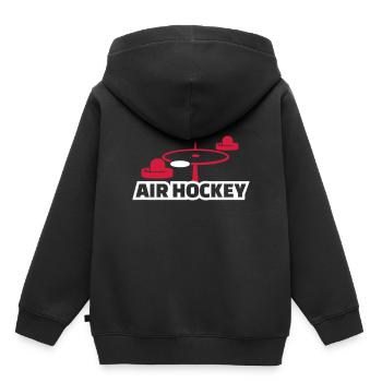 Air hockey - Sweat Premium à capuche enfant bio - noir - Dos - AI Model Kid Male (0cm)