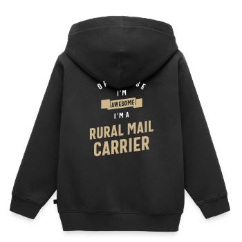 Travailleur d’anniversaire de travailleur de l’emploi de facteur rural - Sweat Premium à capuche enfant bio - noir - Dos - AI Model Kid Male (0cm)