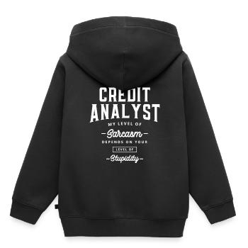 Analyste de crédit Drôle Titre d’emploi Profession - Sweat Premium à capuche enfant bio - noir - Dos - AI Model Kid Male (0cm)