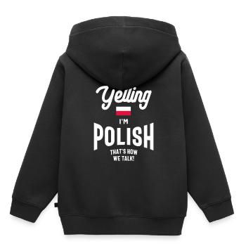 Ich schreie nicht, ich bin polnischer lustiger polnischer Stolz - Kinder Premium Organic Hoodie - Schwarz - Hinten - AI Model Kid Male (0cm)