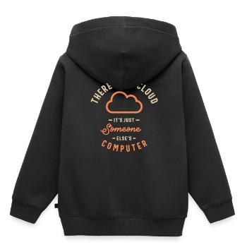 Die Cloud Es ist nur der Computer eines anderen lustig - Kinder Premium Organic Hoodie - Schwarz - Hinten - AI Model Kid Male (0cm)