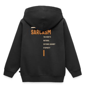 Sarcasme la défense contre la stupidité Drôle - Sweat Premium à capuche enfant bio - noir - Dos - AI Model Kid Male (0cm)