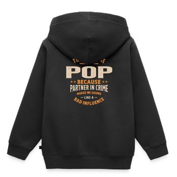 Sie nennen mich Pop, weil sie Partner in Crime sind - Kinder Premium Organic Hoodie - Schwarz - Hinten - AI Model Kid Male (0cm)