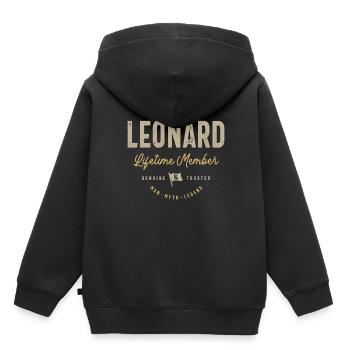 Team Leonard Lifetime Mitglied Personalisierter Name - Kinder Premium Organic Hoodie - Schwarz - Hinten - AI Model Kid Male (0cm)