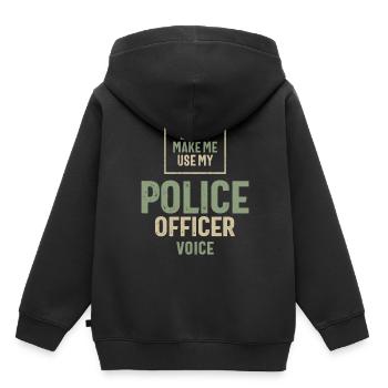 Policier Profession Travailleur d’anniversaire - Sweat Premium à capuche enfant bio - noir - Dos - AI Model Kid Male (0cm)
