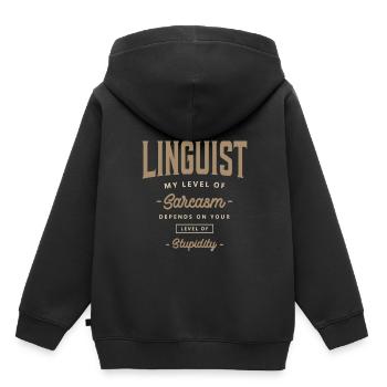 Linguiste Titre drôle du poste Profession - Sweat Premium à capuche enfant bio - noir - Dos - AI Model Kid Male (0cm)