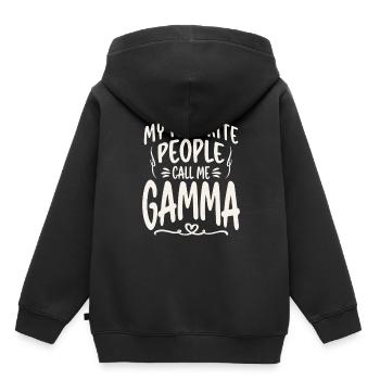 Mes personnes préférées m’appellent Gamma Funny Grandma - Sweat Premium à capuche enfant bio - noir - Dos - AI Model Kid Male (0cm)