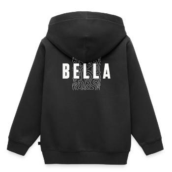 Bella Personalisiert - Name Bella - Kinder Premium Organic Hoodie - Schwarz - Hinten - AI Model Kid Male (0cm)