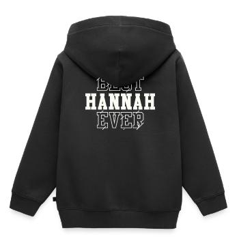 Beste Hannah aller Zeiten Personalisierter Name Hannah - Kinder Premium Organic Hoodie - Schwarz - Hinten - AI Model Kid Male (0cm)