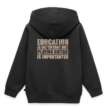 Playing guitar is importanter - Musik - Kinder Premium Organic Hoodie - Schwarz - Hinten - AI Model Kid Male (0cm)