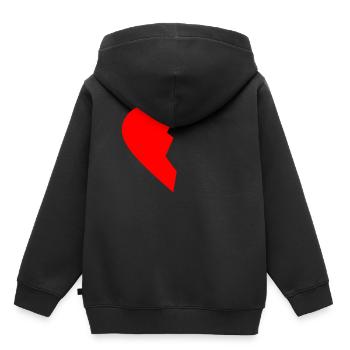 HALB HEART LINKS - Kinder Premium Organic Hoodie - Schwarz - Hinten - AI Model Kid Male (0cm)
