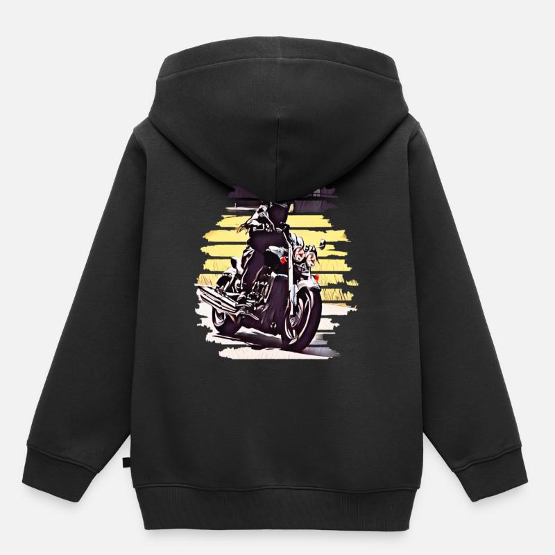 Motorrad Kurvenfahrt Rocket 3 - Kinder Premium Organic Hoodie - Schwarz