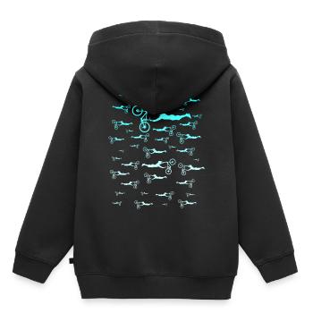 Fahrrad Mountainbike Mountainbiker Herren Kinder - Kinder Premium Organic Hoodie - Schwarz - Hinten - AI Model Kid Male (0cm)