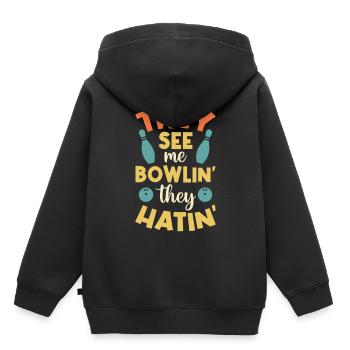 Rollin avec mes Homies - Bowling Alley Sport Bowler - Sweat Premium à capuche enfant bio - noir - Dos - AI Model Kid Male (0cm)