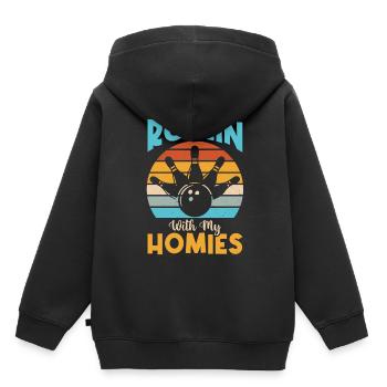 Je ne suis pas toujours grincheux Parfois je joue au bowling - Spor - Sweat Premium à capuche enfant bio - noir - Dos - AI Model Kid Male (0cm)