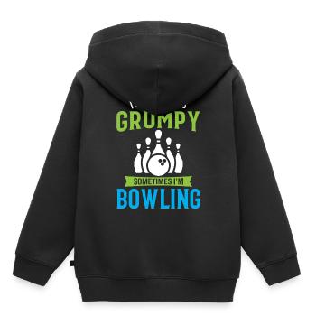 Je ne suis pas toujours grincheux Parfois je joue au bowling - Spor - Sweat Premium à capuche enfant bio - noir - Dos - AI Model Kid Male (0cm)