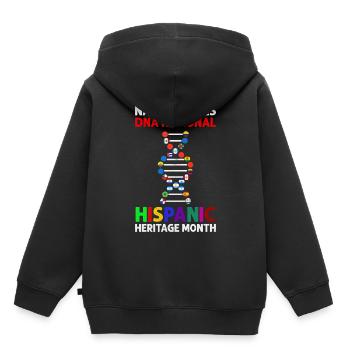 Nationalités ADN Mois national du patrimoine hispanique - Sweat Premium à capuche enfant bio - noir - Dos - AI Model Kid Male (0cm)