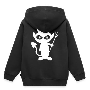 T-shirt Diable Blanc - Sweat Premium à capuche enfant bio - noir - Dos - AI Model Kid Male (0cm)