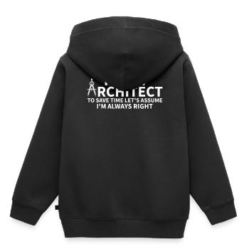 Je suis un architecte pour gagner du temps Supposons que je suis Alw - Sweat Premium à capuche enfant bio - noir - Dos - AI Model Kid Male (0cm)