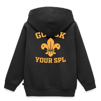 Scout Troop - Go ask your SPL - Hiking Scouting - Kinder Premium Organic Hoodie - Schwarz - Hinten - AI Model Kid Male (0cm)