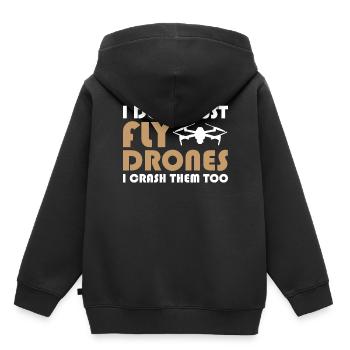 Drone Pilot I Don't Just Fly Drones I Crash Them T - Kids Premium Organic Hoodie - black - Back - AI Model Kid Male (0cm)