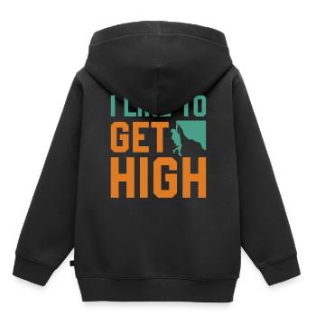 Escalade de bloc - J’aime me défoncer - Sweat Premium à capuche enfant bio - noir - Dos - AI Model Kid Male (0cm)