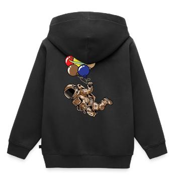 Spaceman Moon Planets Astronaut Space Balloons - Kinder Premium Organic Hoodie - Schwarz - Hinten - AI Model Kid Male (0cm)