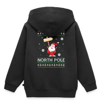 Pole Dancing Santa Claus Pun Joke - Pôle Nord - Sweat Premium à capuche enfant bio - noir - Dos - AI Model Kid Male (0cm)