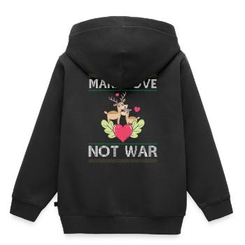 Deer Couple Rennes - Faites l’amour, pas la guerre - Ugly Ch - Sweat Premium à capuche enfant bio - noir - Dos - AI Model Kid Male (0cm)